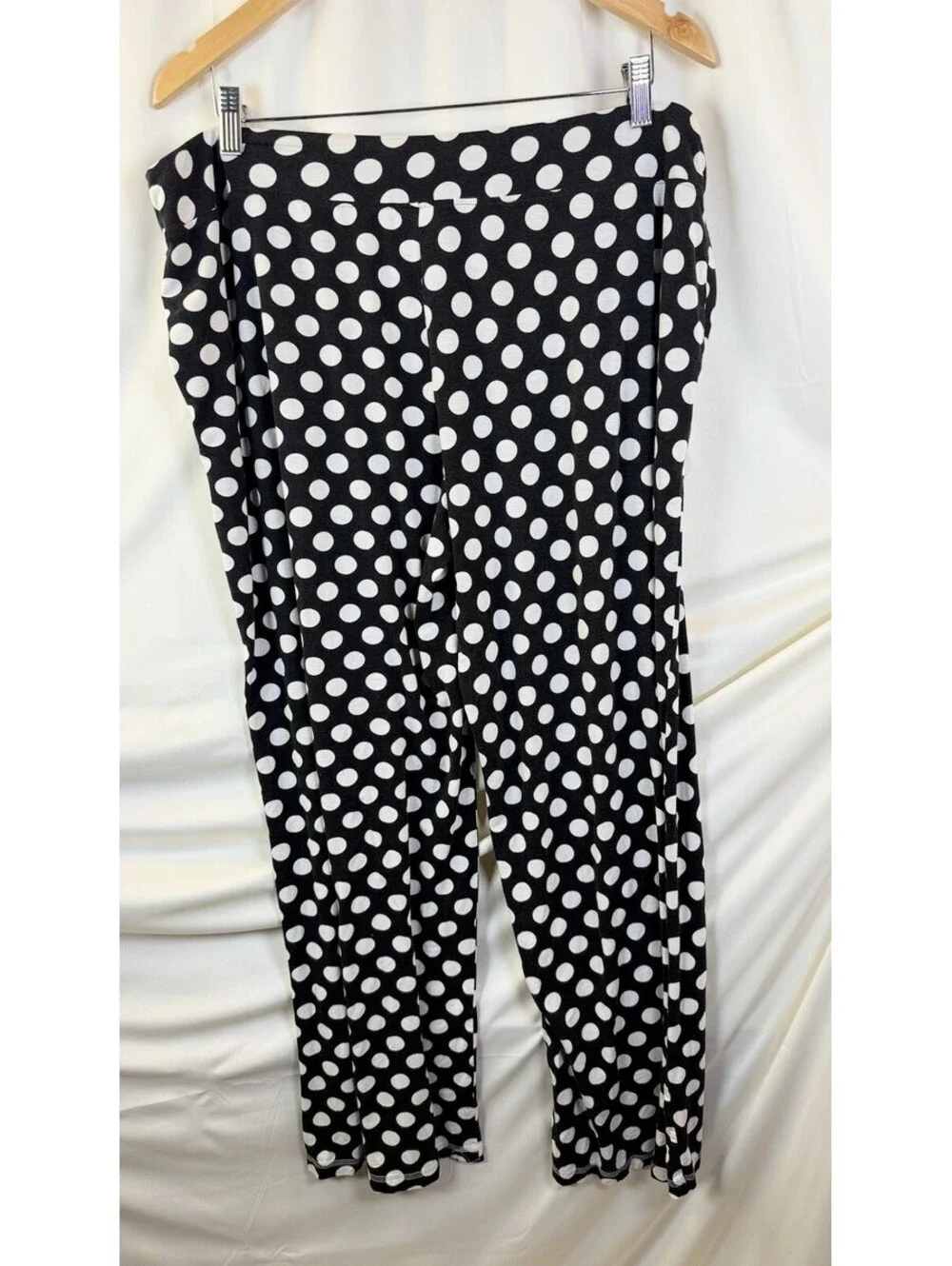 Soma Pajama Pants Womens Medium Black Polka Dot Rayon Blend Lounge Pockets